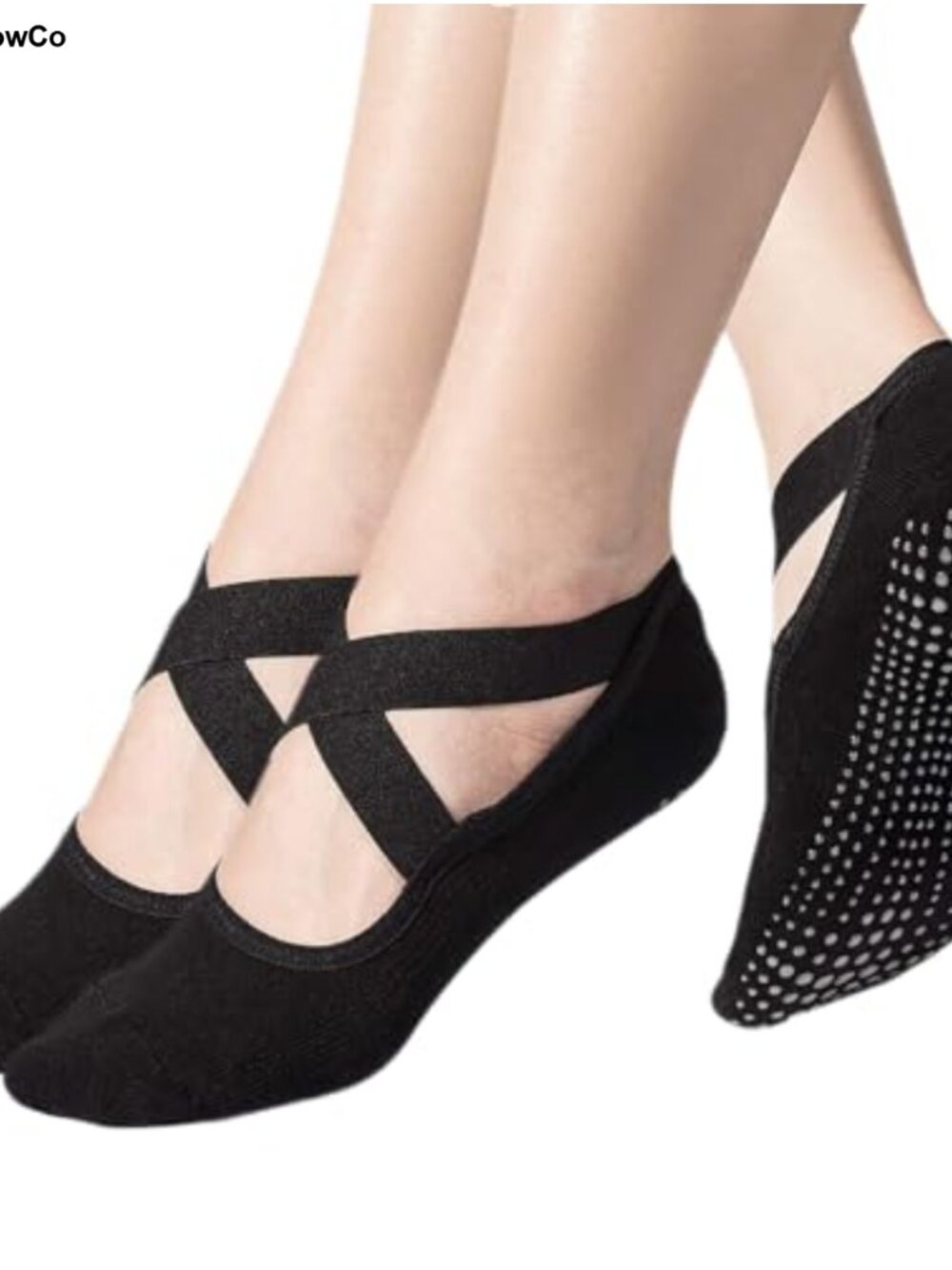 Women's Non-Slip Padded Cotton Yoga Pilates Ballet Socks with Grips